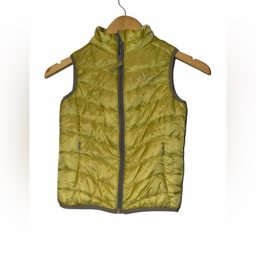 Eddie Bauer kids Lime Green Quilted Puffer Vest Sz 6 lightweight
